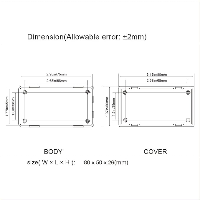 LeMotech 5 Pieces Plastic Project Boxes Junction Case - Image 8