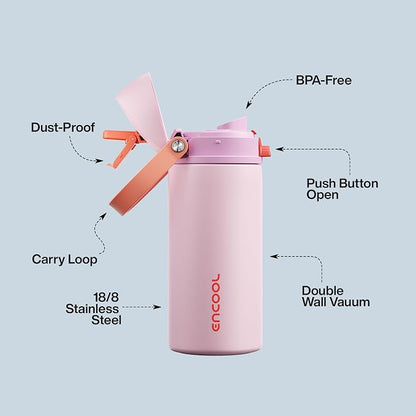 Insulated Water Bottle with Straw - Image 4