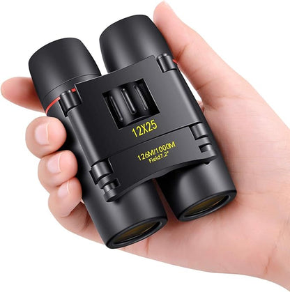POLDR 12X25 Small Pocket Binoculars Compact Adults, Mini Kids Binoculars Boys by POLDR