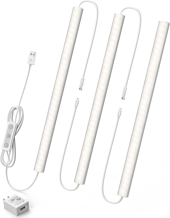 Under Cabinet Lighting Plug-in, Dimmable Under Counter Lights by Vovamo