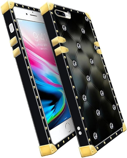 Compatible with iPhone 8 Plus 7 Plus Case, Shiny Black Sofa Crystal Luxury - Image 3