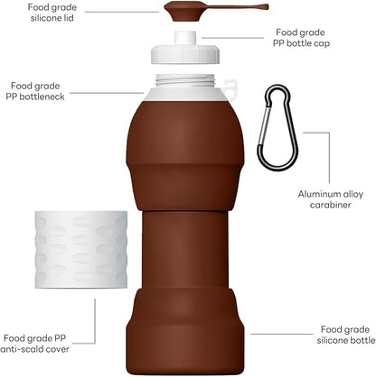 Collapsible Lightweight 20oz Water Bottle, Food-Grade Silicone BPA Free - Image 7