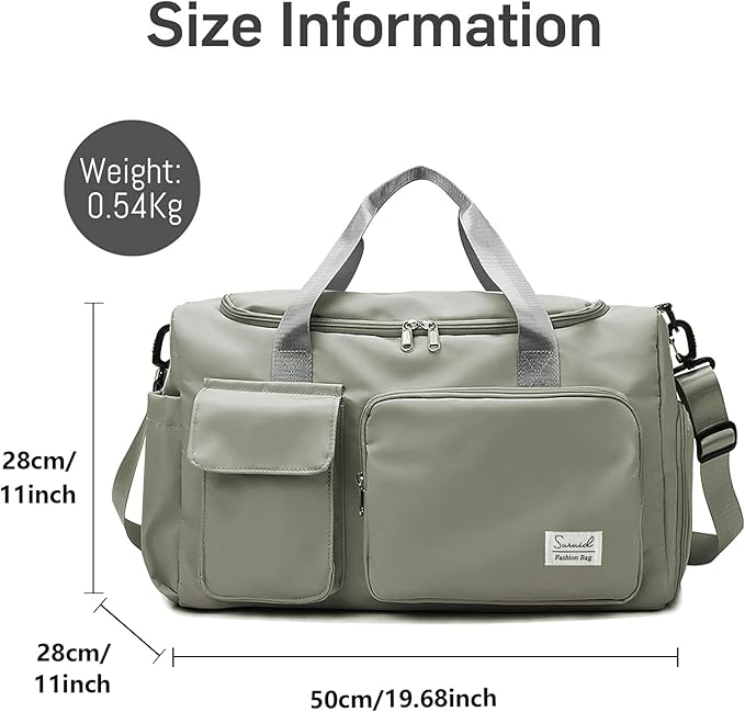 Suruid Travel Duffel Bag with Shoes Compartment Sports Gym Bag with Dry Wet - Image 2