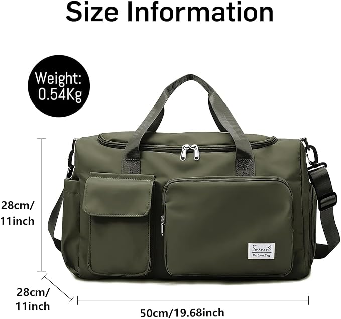 Suruid Travel Duffel Bag with Shoes Compartment Sports Gym Bag with Dry Wet - Image 2