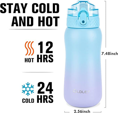 OLDLEY Insulated Kids Water Bottle, Stainless Steel, Double Wall Vacuum - Image 3