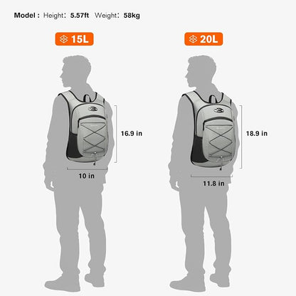 Ultra-Light Soft Daypack 15L/20L, Cushioned Breathable Back Panel Backpack - Image 5