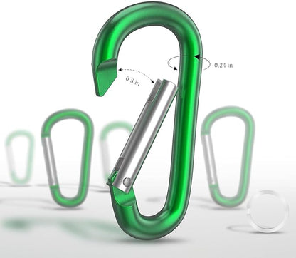 Carabiner Keychain Clip -3" Aluminum Carabiner D Ring, Caribeener Clips - Image 2