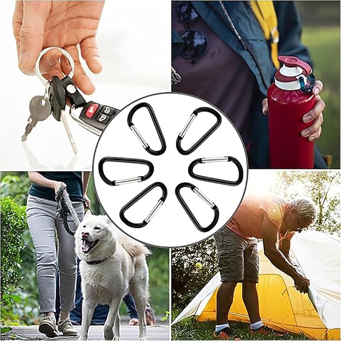 Carabiner Keychain Clip -3" Aluminum Carabiner D Ring, Caribeener Clips - Image 5