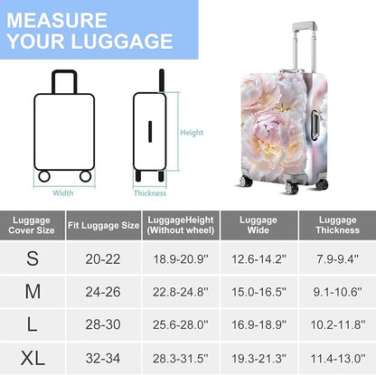 ANNA QUEEN Pink Peony Flower Luggage Cover, Stretchable Suitcase Protector - Image 7