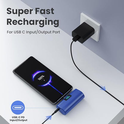 Small Portable Charger 5200mAh, Upgraded PD USB C Power Bank Built-in USB-C - Image 2