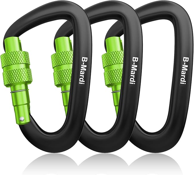 B-Mardi Carabiner Clips Heavy Duty 12kN-Lightweight Locking Carabiners by B-Mardi