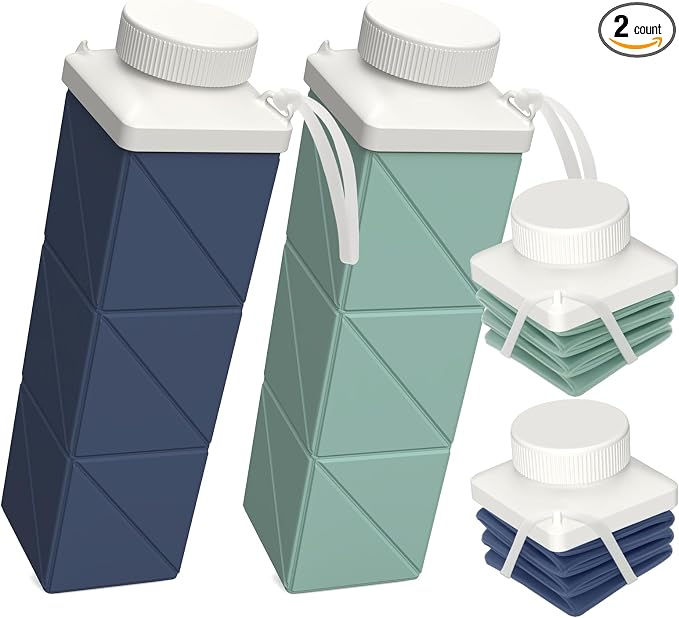 BEAUTAIL Collapsible Water Bottles 24.3oz, Foldable Travel Water Bottle by BEAUTAIL