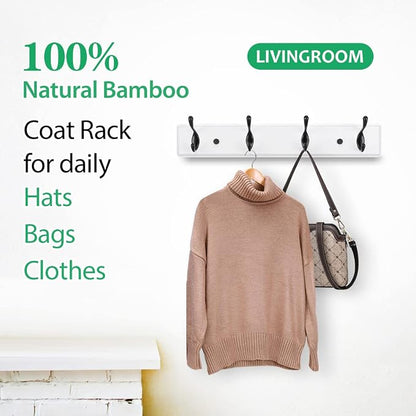 Badiano Wooden Coat Rack, Wall-Mounted Organizer - Image 7