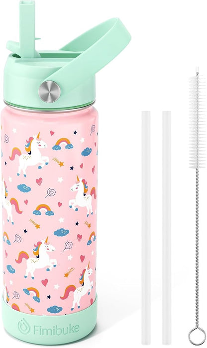 Fimibuke Kids Insulated Water Bottle, 18oz BPA FREE 18/8 Stainless Steel Kids by Fimibuke
