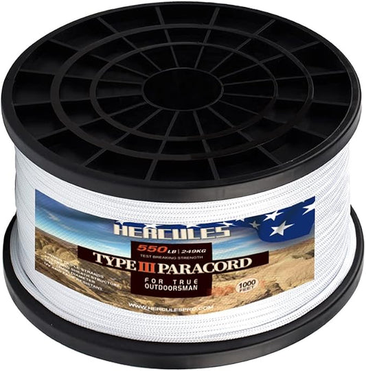 HERCULES Type III Paracord 550 Paracord Rope Parachute Cord, Survival Cord by HERCULES