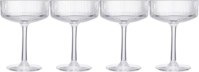 Khen Vintage Art Deco Shatterproof Coupe Martini, Champagne & Cocktail Glasses - Image 4