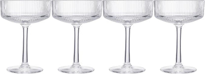 Khen Vintage Art Deco Shatterproof Coupe Martini, Champagne & Cocktail Glasses - Image 4