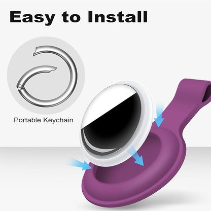 Linsaner Case for AirTag 2nd Gen & 1st Gen, Silicone Holder Keychain Key Ring - Image 3