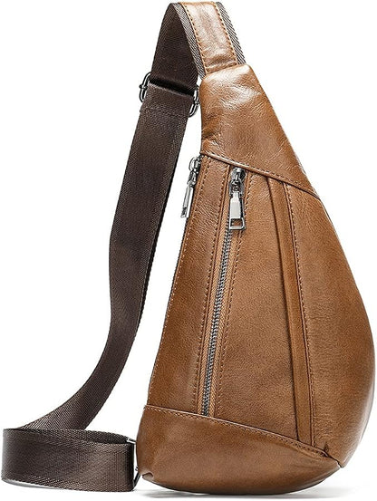 Hebetag Leather Crossbody Sling Bag by Hebetag