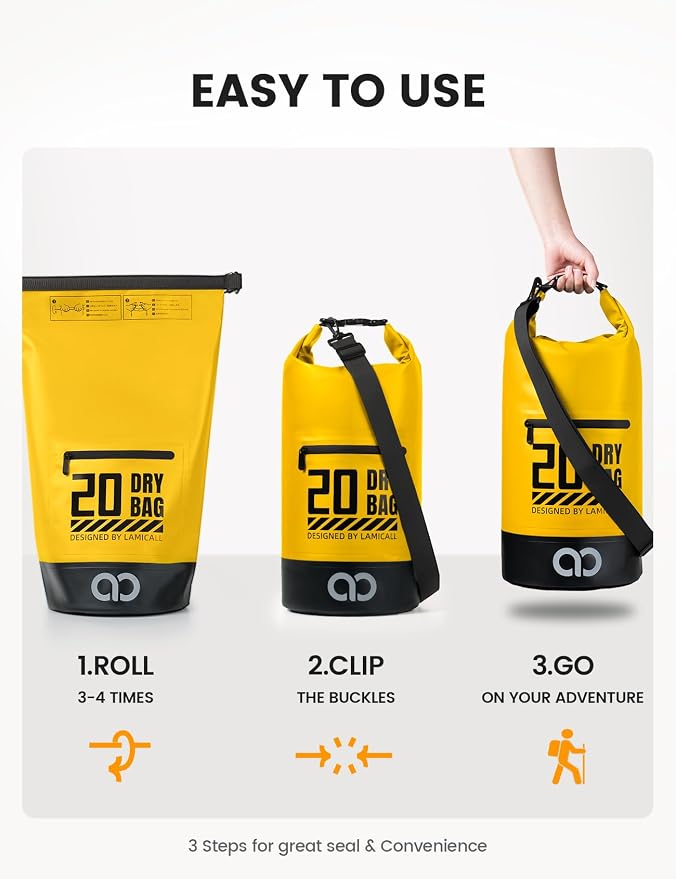 Lamicall Small Dry Bag, Waterproof Bag - 5L/10L/20L/30L/40L Water Proof Bag - Image 6