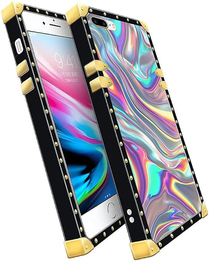 Compatible with iPhone 8 Plus 7 Plus Case, Holographic Abstract Iridescent - Image 3