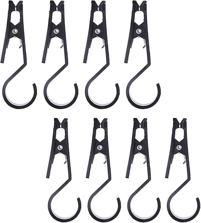 8 Pcs Hooks Clip Super Strong Black Plastic Clips Laundry Hooks Clothes Pins by Shiyueshiri
