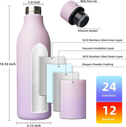BJPKPK Insulated Water Bottles, 25 oz Stainless Steel Metal Water Bottle - Image 3