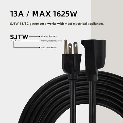 6ft Outdoor Extension Cord for Christmas Decorations- 16/3 Heavy Duty SJTW - Image 6