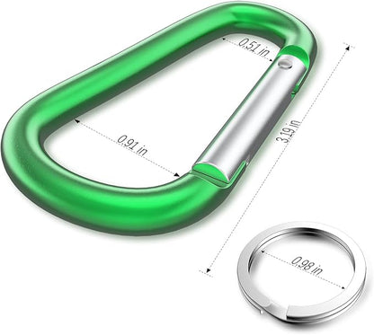 sprookber 3" Aluminum Carabiner D Ring, Caribeener Clips, Spring Snap Hook - Image 2