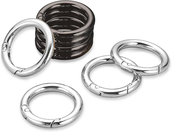 Gkeygo Key Ring Clip, 4/5 Inch Keychain Rings, 8 Pack Round Carabiner Clip by Gkeygo