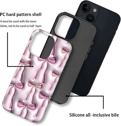for iPhone 13/14 Case, HL2 Abstract Ribbons Bows Hybrid 2 Layer Hard Shell - Image 3