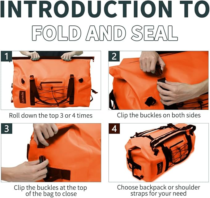 80L Dry Bag Large Waterproof Bag Roll-Top Heavy Duty Fishing Duffel Bag - Image 5