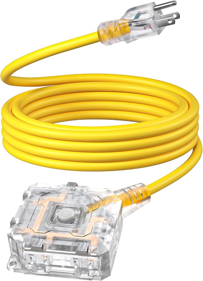 DEWENWILS 15FT Outdoor Heavy Duty Extension Cord, 14 AWG SJTW Power Cord by DEWENWILS