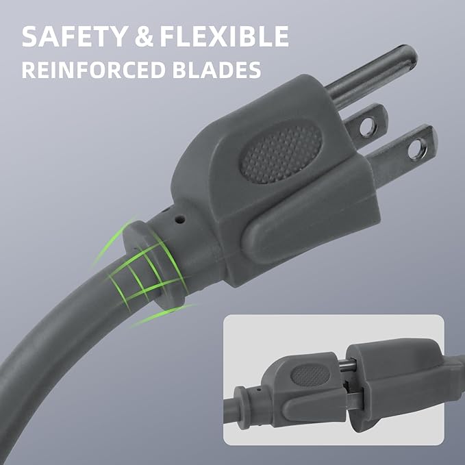 EP 2 Pack 10 Ft Outdoor Extension Cord, 16/3 SJTW Heavy Duty Power Cord - Image 4