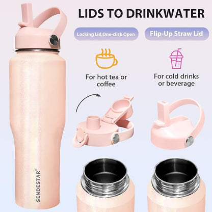 SENDESTAR 32oz Stainless Steel Water Bottle, Double Wall Vacuum Insulated Bottle - Image 5