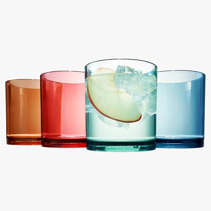 Khen Classic Plastic Reusable Tumbler Drinking Glasses Jewel Muted Colors 13oz - Image 2