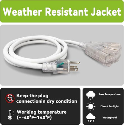 EP 6FT 12 Gauge Heavy Duty Extension Cord, 15A 125V 1875W, 3 Outlet - Image 5