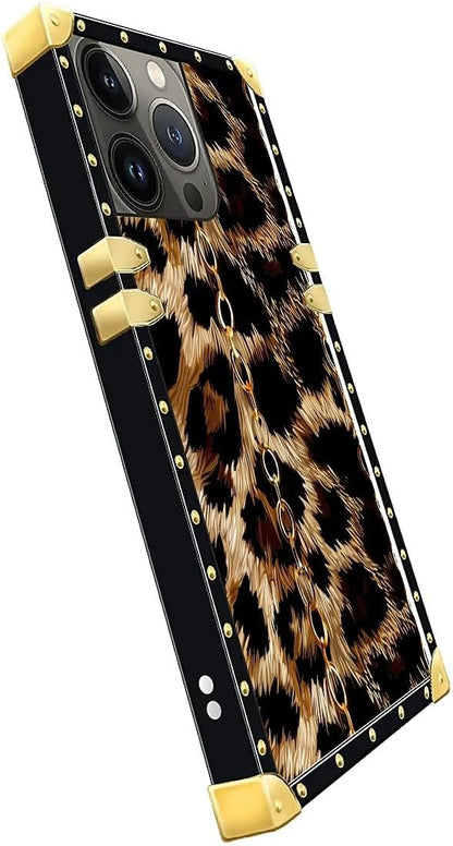 Compatible with iPhone 15 Pro Max Case, Seamless Gold Chain Leopard Luxury - Image 4