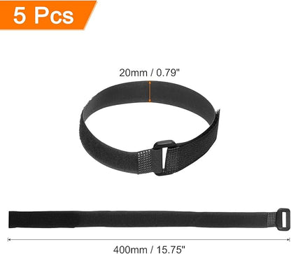 MECCANIXITY 5Pcs Reusable Battery Tie Down Straps, 0.8x16" Black Nylon - Image 2