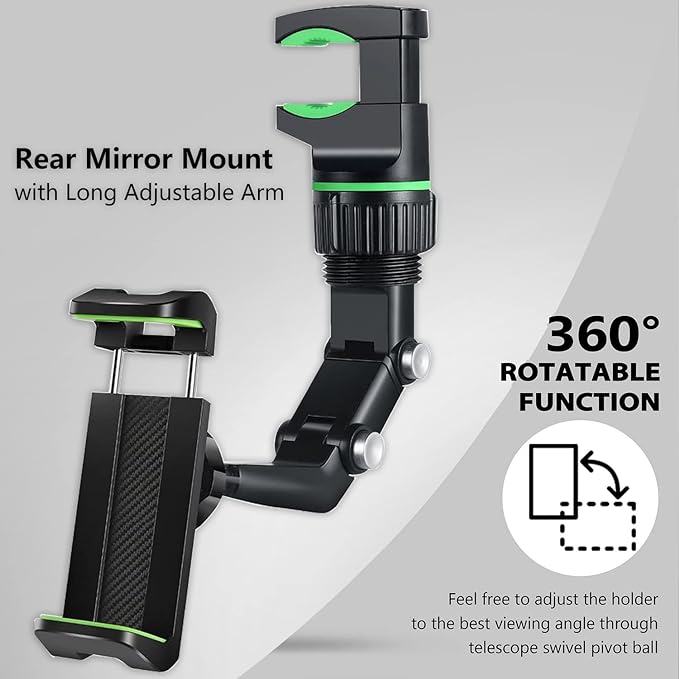 PKYAA Rearview Mirror Phone Mount Holder - Image 2