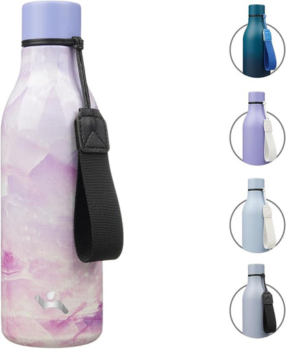 Insulated Water Bottle with Strap, 18 oz Double Wall Stainless Steel Vacuum by Konokyo