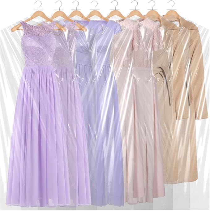 BEISHIDA 25PCS 72 Inch Plastic Garment Bag-Plastic Clear Dry Cleaner Laundry by Beishida