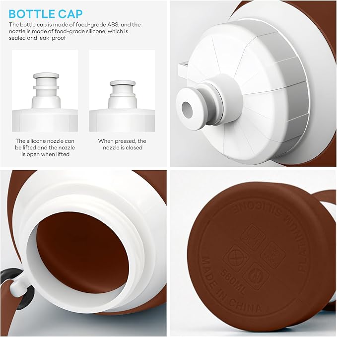 Collapsible Lightweight 20oz Water Bottle, Food-Grade Silicone BPA Free - Image 4
