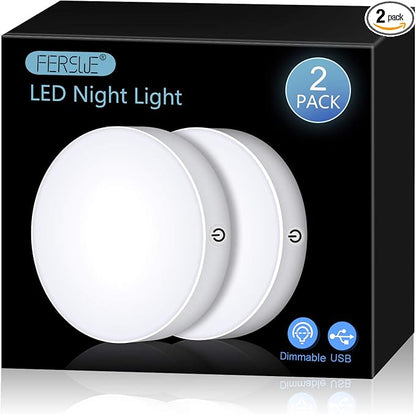 Ferswe Rechargeable Tap Lights, Dimmable Touch Night Lights by FERSWE
