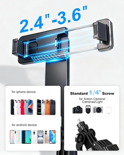 71" Phone Tripod Selfie Stick for iPhone/Android/Camera, Cell Phone Tripod Stand - Image 4