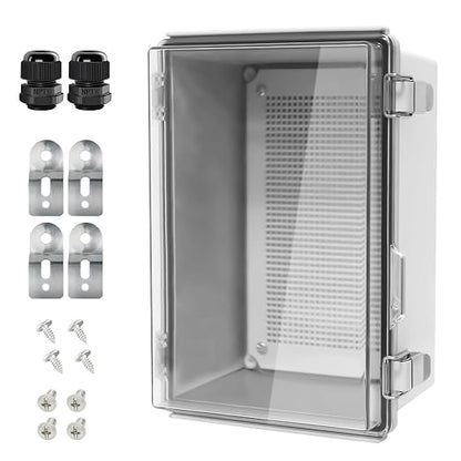 LeMotech Electrical Box, IP67 Waterproof Hinged Clear Cover Stainless Steel by LeMotech
