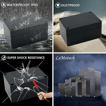 LeMotech Junction Box IP65 Waterproof Project Box Dustproof ABS Plastic - Image 7