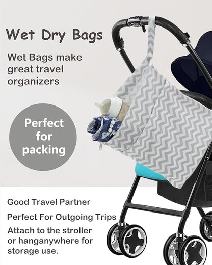 ALVABABY 2pcs Cloth Diaper Wet Dry Bags Waterproof Reusable - Image 5