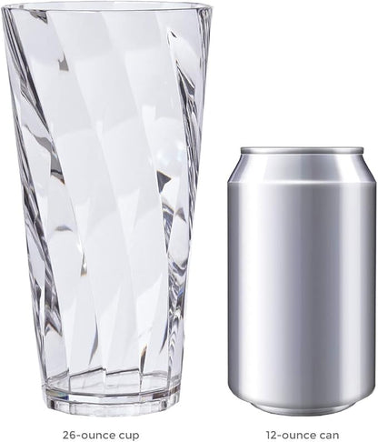 US Acrylic Optix Plastic Reusable Drinking Glasses 26oz Iced-Tea Cups in Clear - Image 6