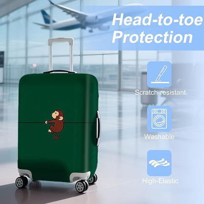 ANNA QUEEN Cute Monkey Travel Luggage Cover-Cartoon Stretchable Airplane - Image 3